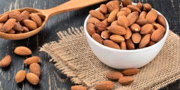 Unsalted almonds can be a healthy snack with some important nutrients.