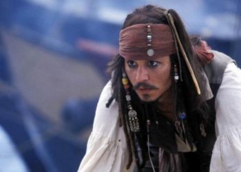 Johnny Depp as Jack Sparrw in one of the 'Pirates of the Caribbean' movies.