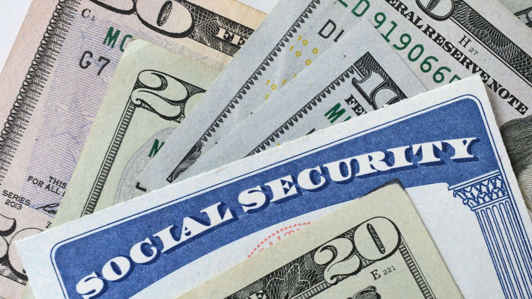 Money and card from Social Security
