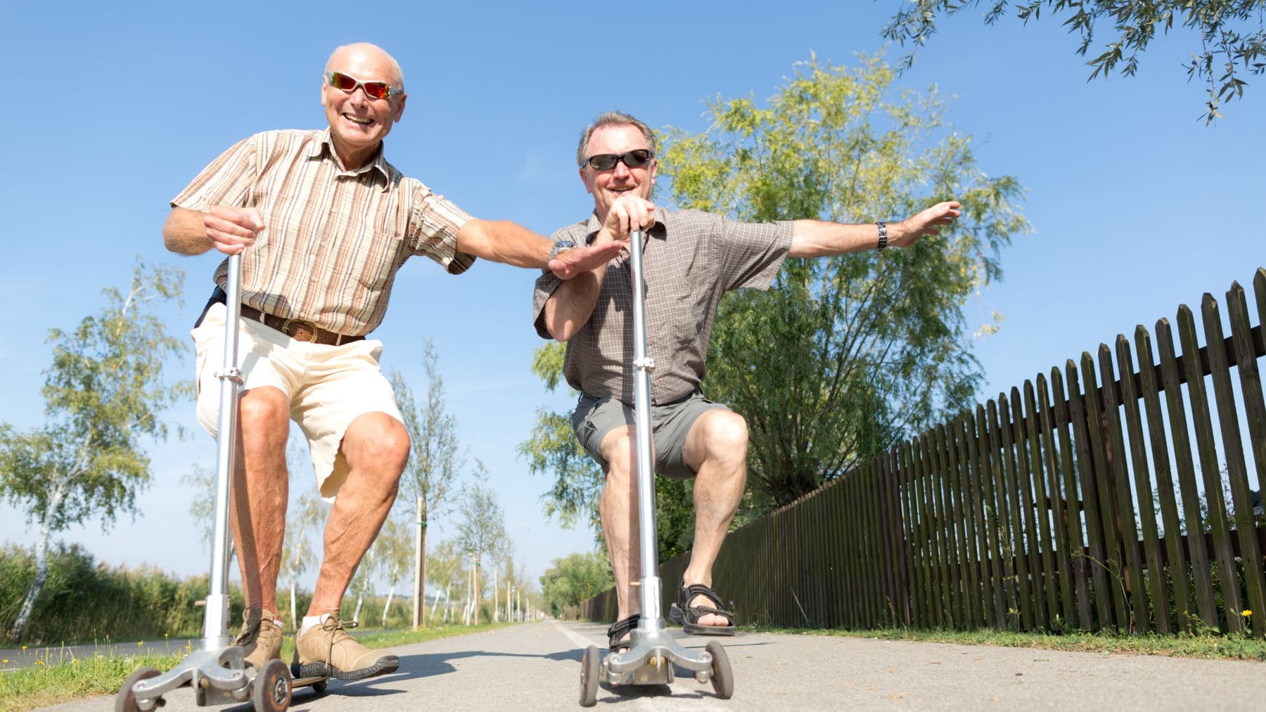 Two retirees happy for their good pension