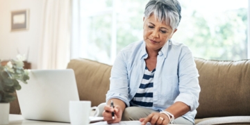 A woman worried about her late retirement money