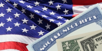 American flag with Social Security Disabilities money