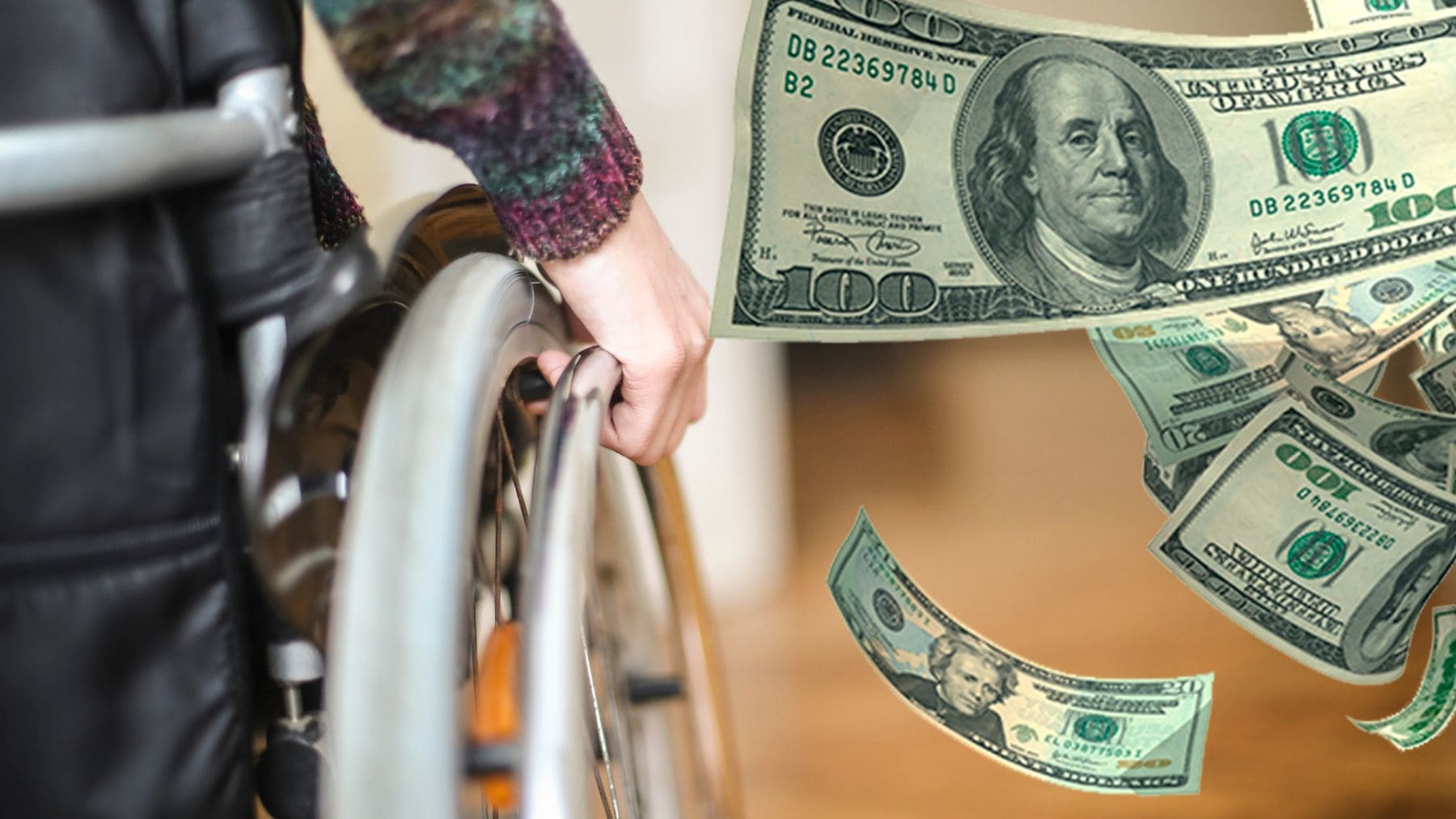 A person with a disability and dollars