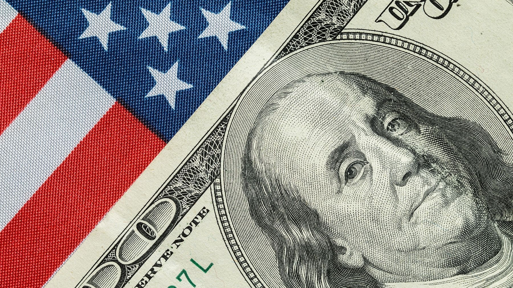 An American Flag with a Social Security payment