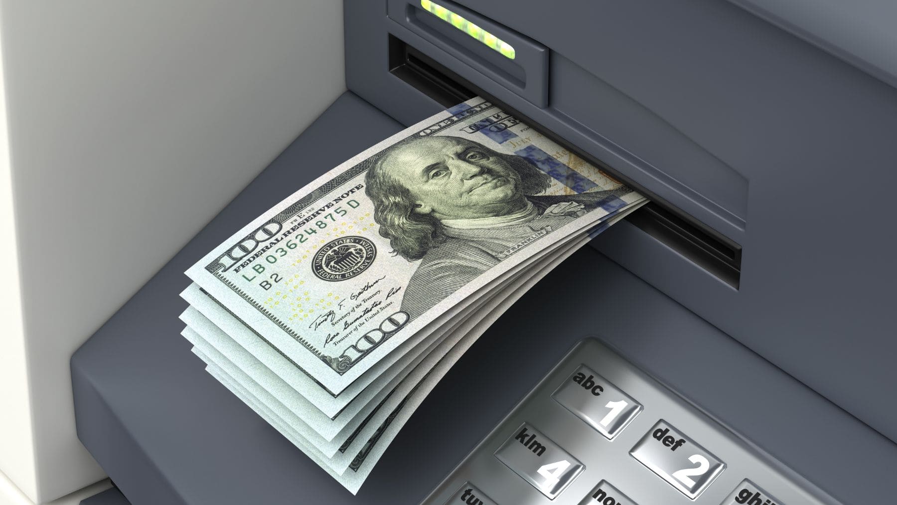 Money from Supplemental Security Income in a ATM Machine