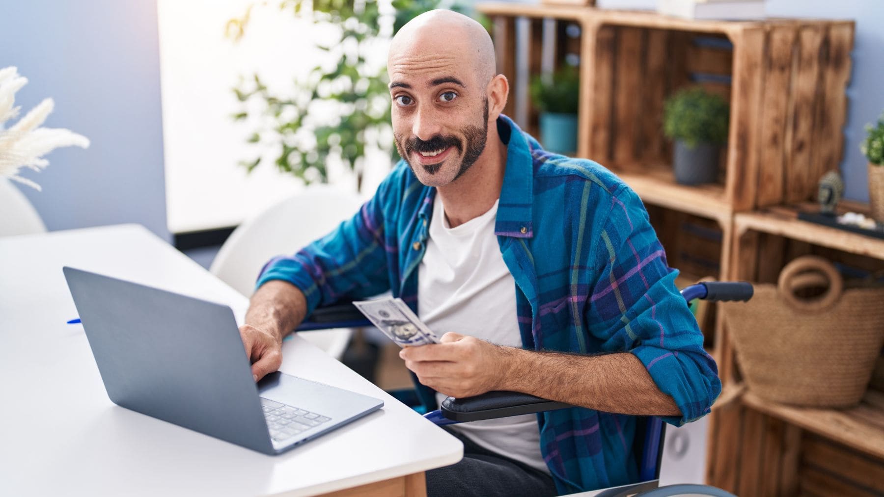 A man is checking his Social Security Disability Income