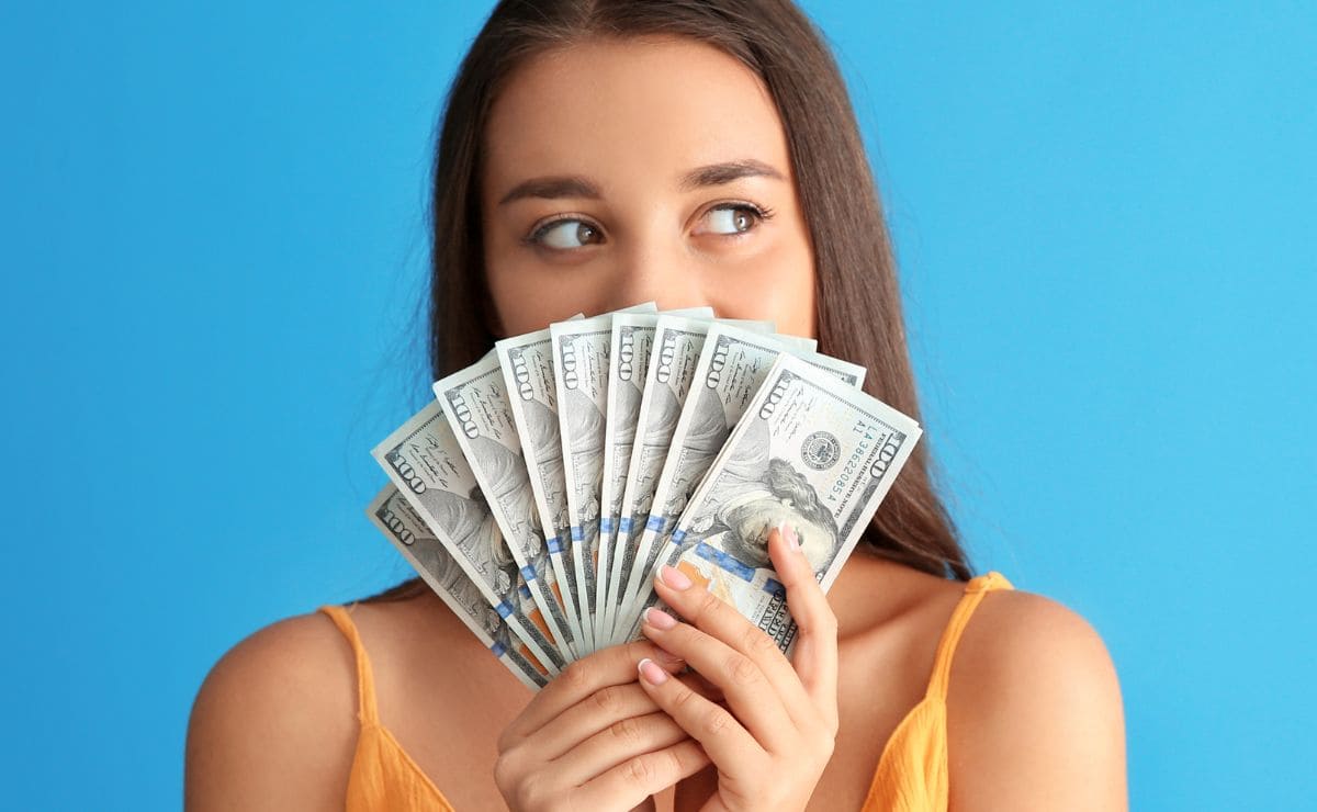 Woman with U.S. dollars