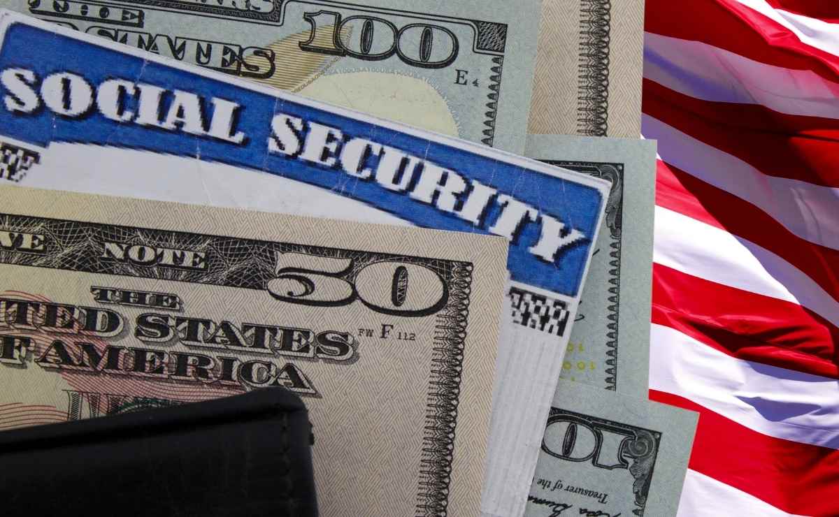 SSA card dollars and US flag for Social Security and taxes on benefits in 2024
