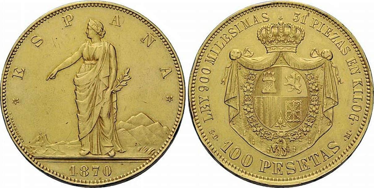 100 pesetas de 1870