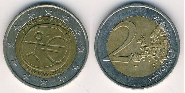 Moneda de 2 euros de la Unión Económica y Monetaria