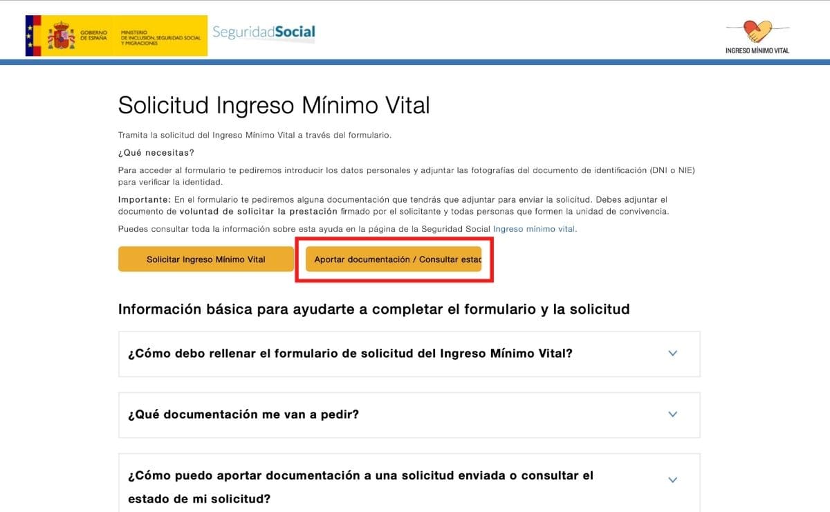 Acceder estado IMV
