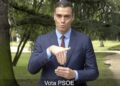 Pedro Sánchez interpretando en lengua de signos