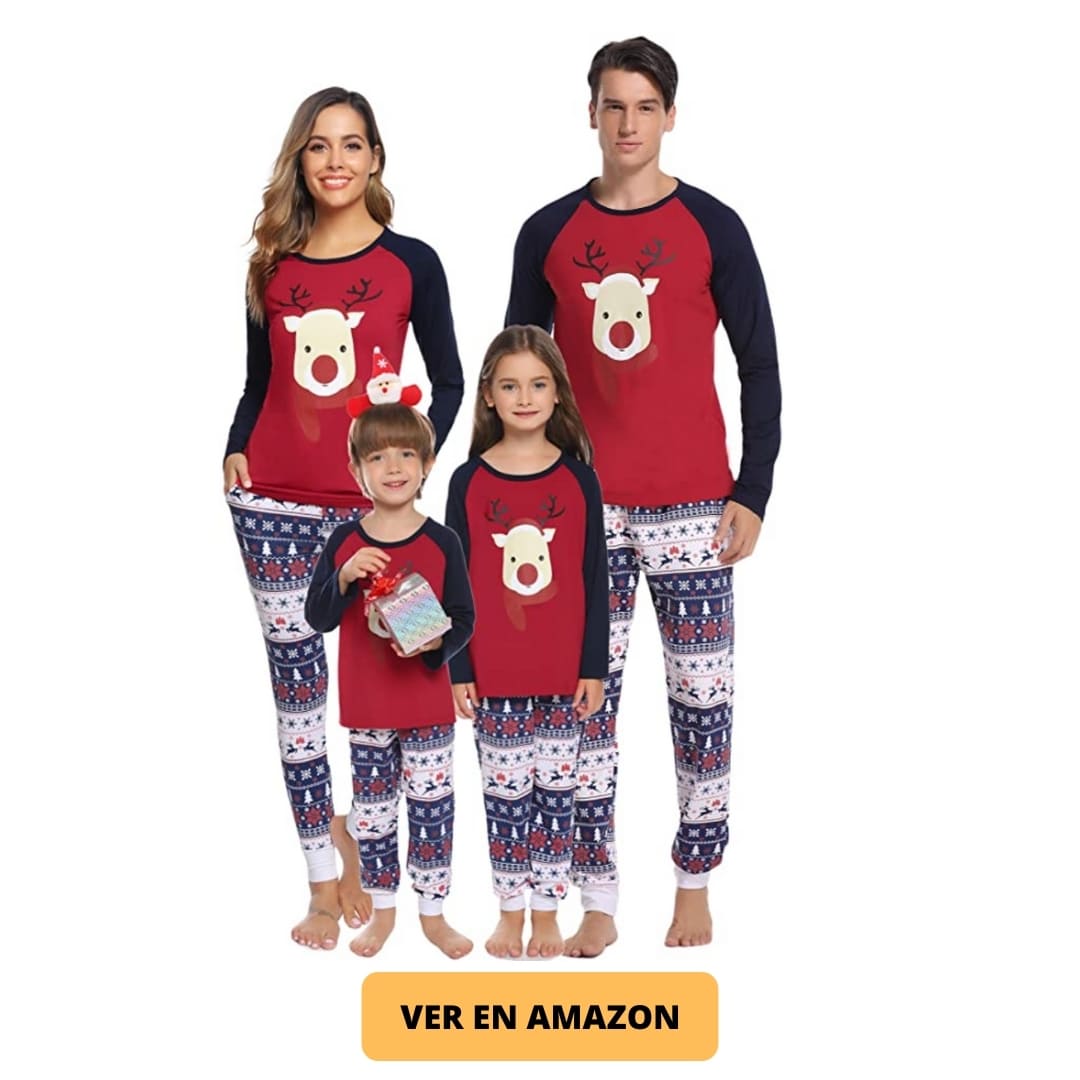Aibrou Pijamas de Navidad Familia