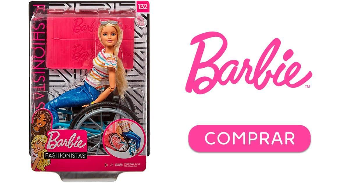Caja de la barbie silla de ruedas y botón comprar