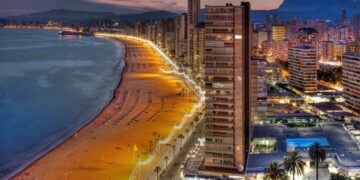 Vista aérea de la localidad de Benidorm, situada en Alicante