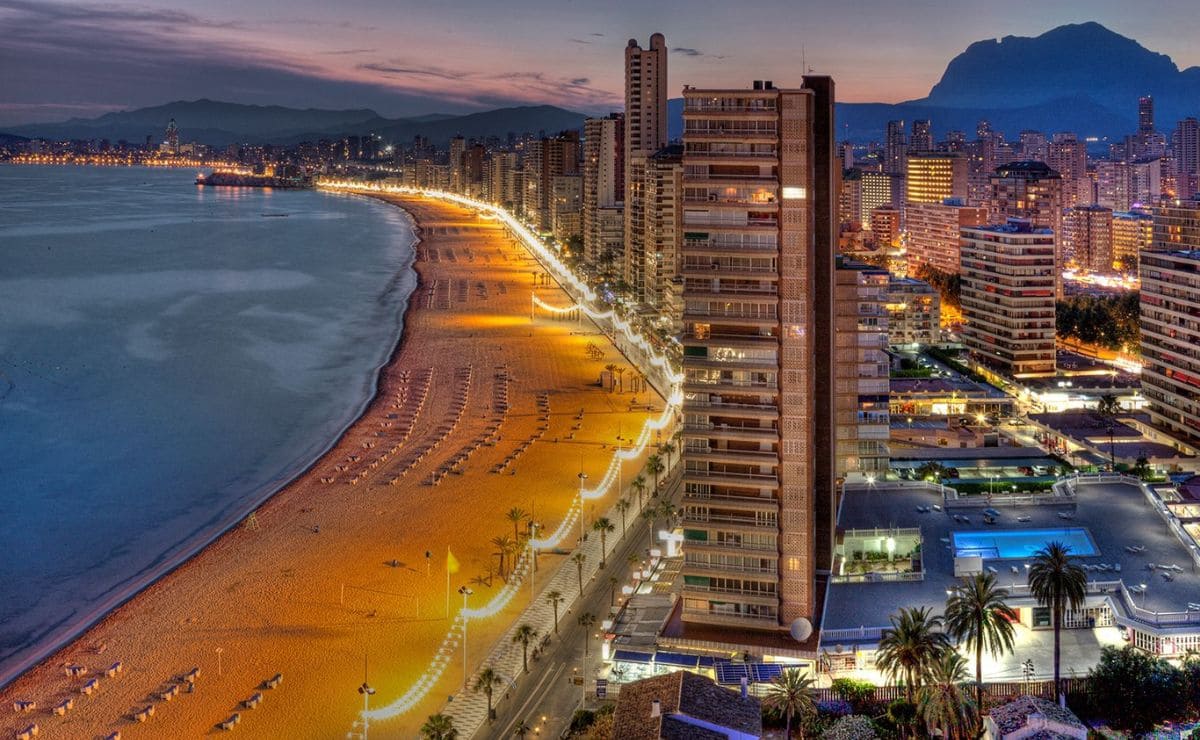 Vista aérea de la localidad de Benidorm, situada en Alicante