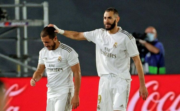 Benzema y Hazard en un partido del Real Madrid