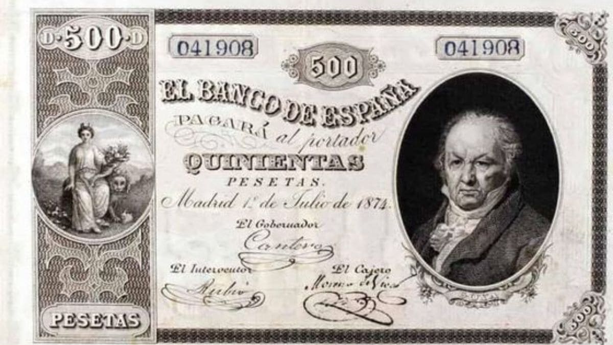 Billete 500 pesetas 1870