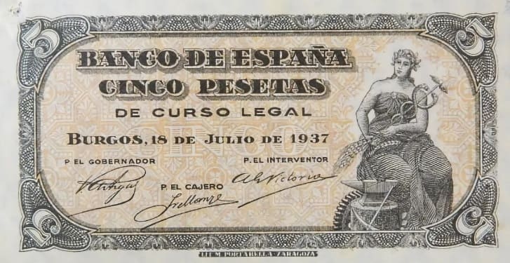 Billete de 5 pesetas