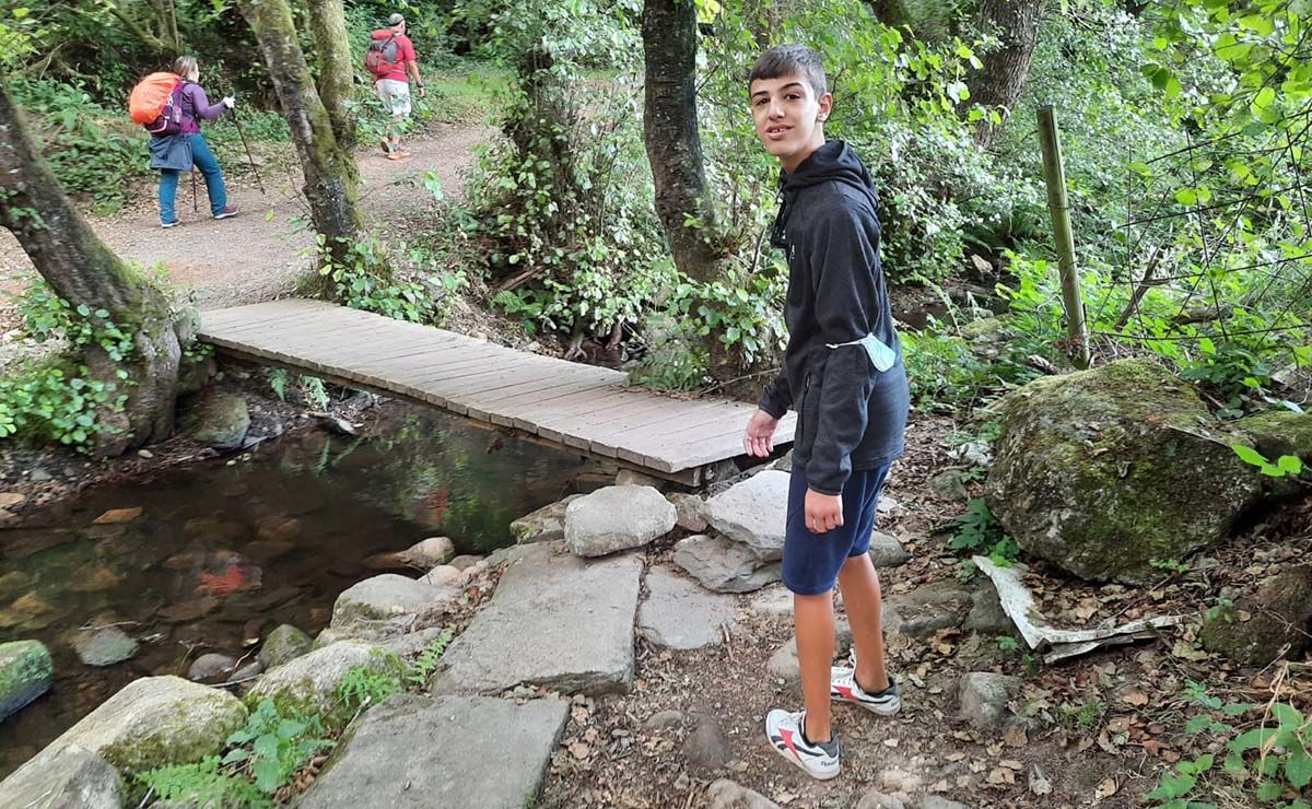 Álvaro y su padre Ildefonso durante el camino de Santiago