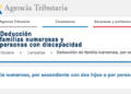 Deducción familia numerosas y personas con discapacidad