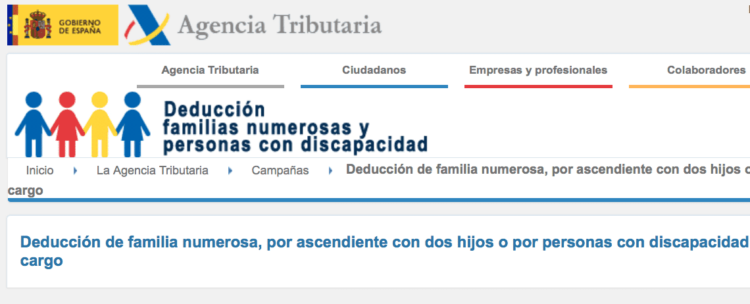 Deducción familia numerosas y personas con discapacidad