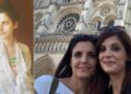 Carolina Cerezo durante una hospitalización (izq). Carolina y Gloria Cerezo en París (der)