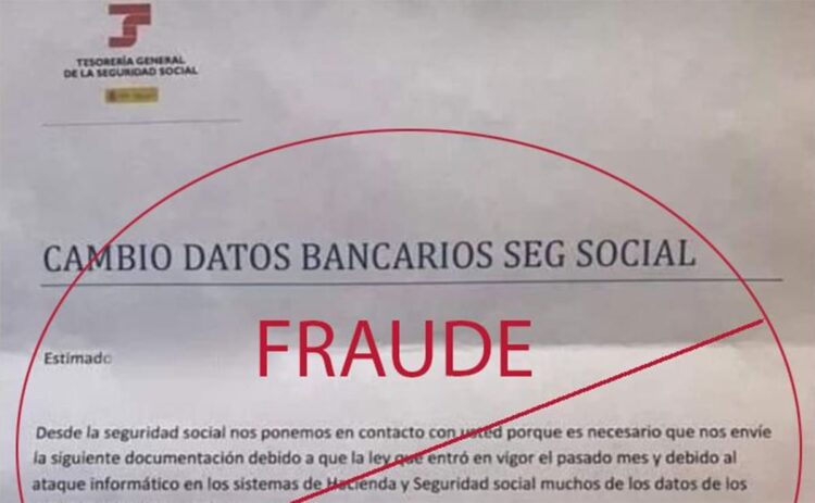 Carta que suplanta a la Seguridad Social./ Foto de la Seguridad Social