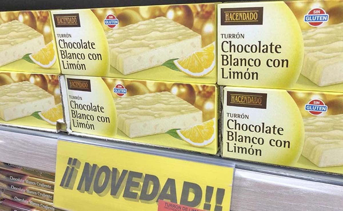 Turrón de chocolate blanco y limón de Mercadona