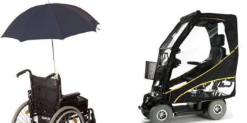 Chubasquero y paraguas para silla de ruedas y scooter