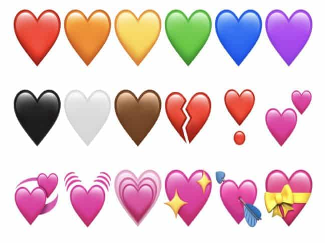 Emoticonos corazones WhatsApp