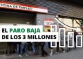 Imagen con una oficina del SEPE y el desempleo en España