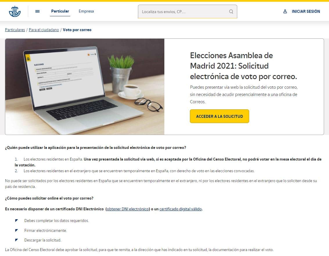 ¿Cómo solicitar online el voto por correo?