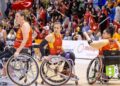 El equipo femenido de España de Baloncesto en silla de ruedas durante el partido ante Turquia