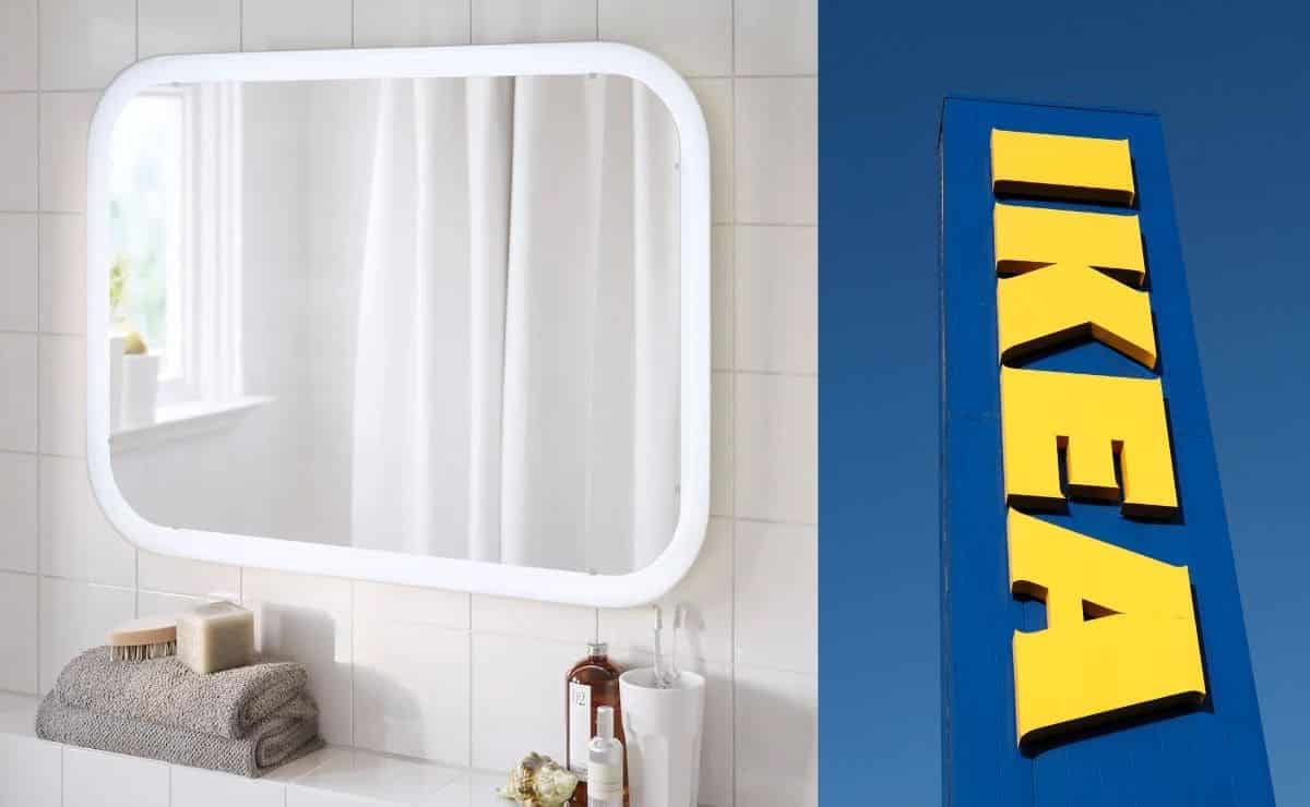 El espejo con luz LED de IKEA que apenas gasta energía y puedes colocar  como quieras