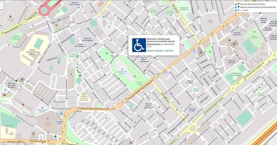 Geolocalización de aparcamientos personas con discapacidad