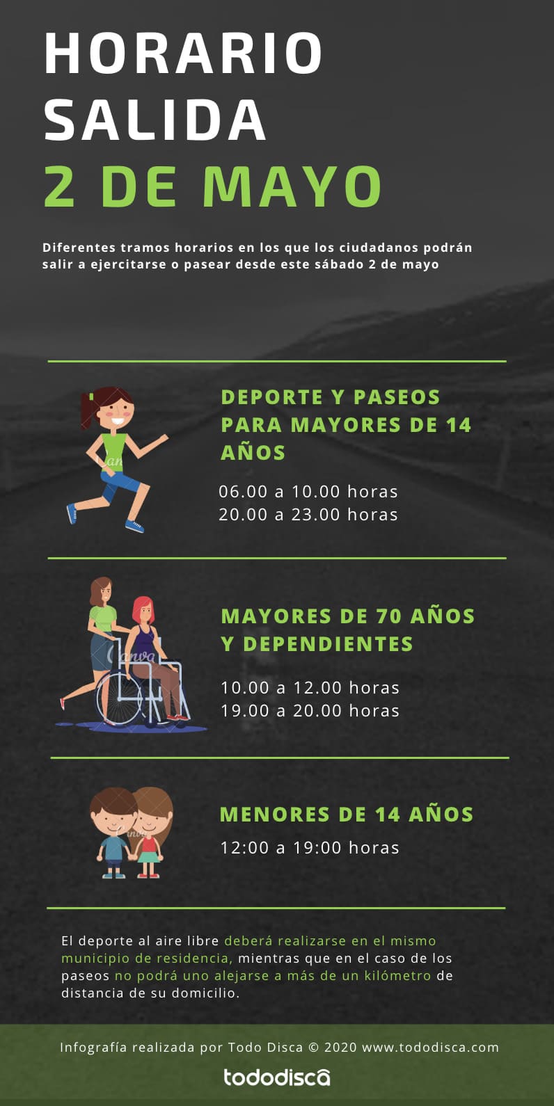 Horario de salida 2 de mayo