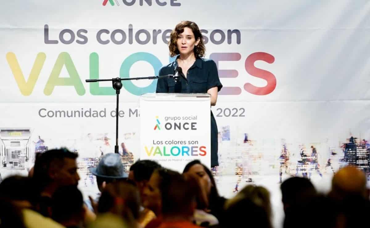 Isabel Díaz Ayuso durante la gala celebrada en el Día de la ONCE