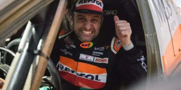 Isidre Esteve, piloto con discapacidad, durante el Rally Dakar 2022