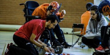 Javier jugando al boccia dxtadaptado