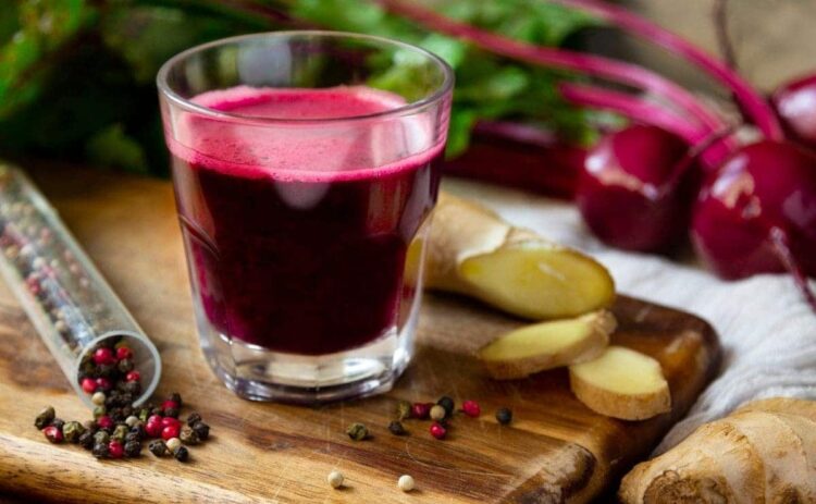Jugo de remolacha y jengibre