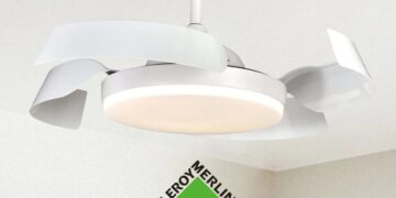 Lámpara techo ventilador Leroy Merlin temperatura