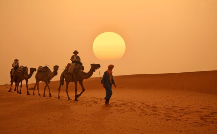 Paseo en camello por el desierto, una de las excursiones más típicas de Marruecos