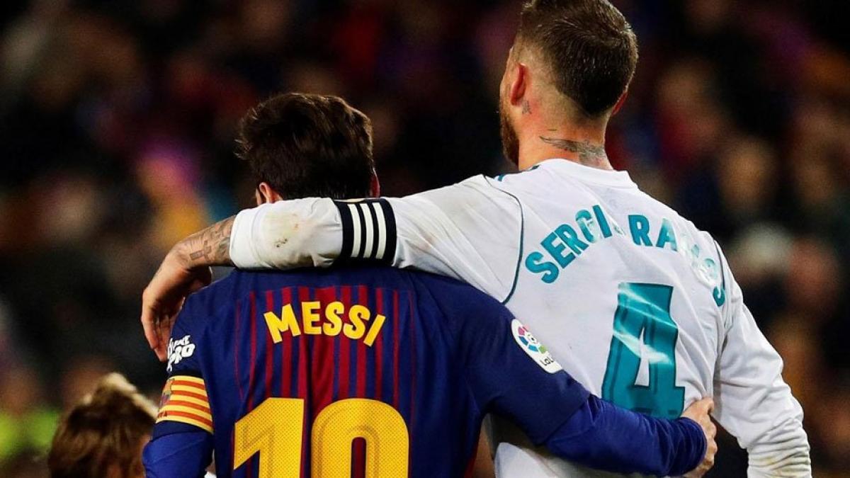 Lionel Messi y Sergio Ramos durante El Clásico