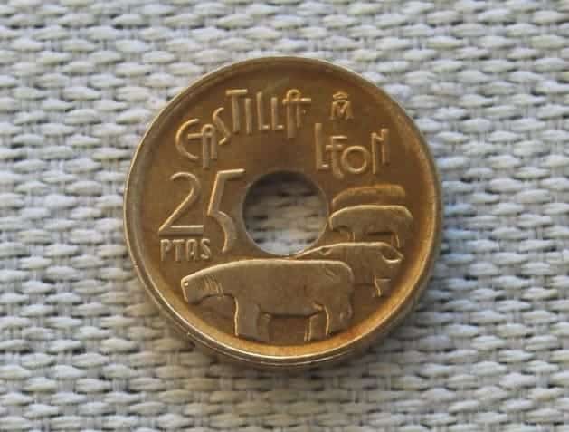 Moneda 25 pesetas Castilla y León