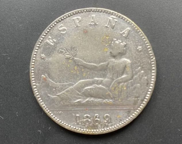 Moneda 5 pesetas 1869