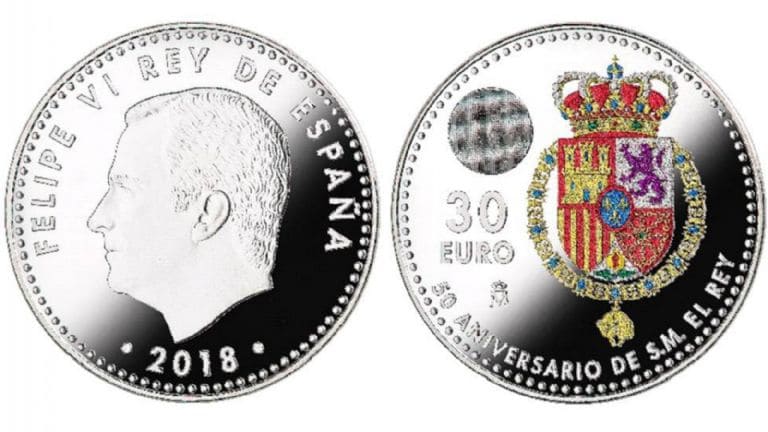 Moneda conmemorativa 50 años Rey Felipe