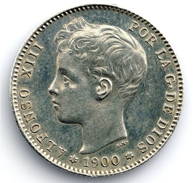 Moneda de 1 peseta de 1900