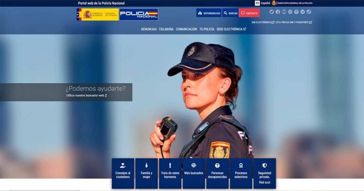 Nueva web de la Policía Nacional