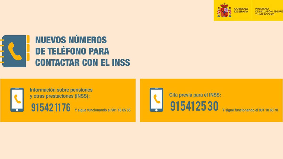 Nuevos números de teléfono Seguridad Social